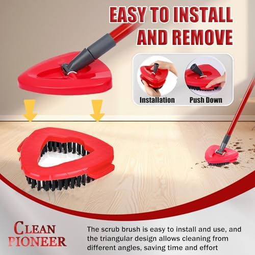 2-Piece Spin Scrub Brush for Tiles Easy to Clean and Durable