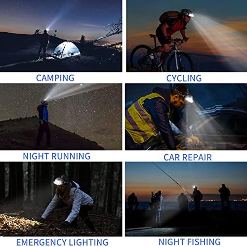 Rechargeable Headlamp 8 LED 18000 Lumen Waterproof with 8 Modes