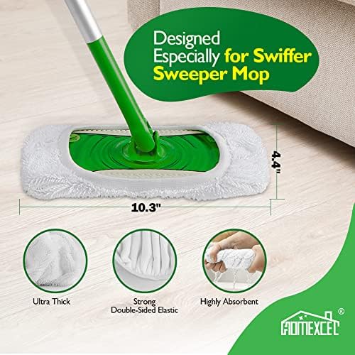Reusable Microfiber Mop Pads for Swiffer Sweeper - Durable and Washable