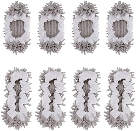 8-Piece Mop Slippers Premium Microfiber Reusable Machine Washable