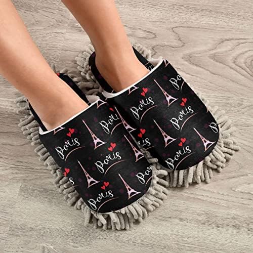 Eiffer Tower Reusable Soft Mop Slippers for Floors