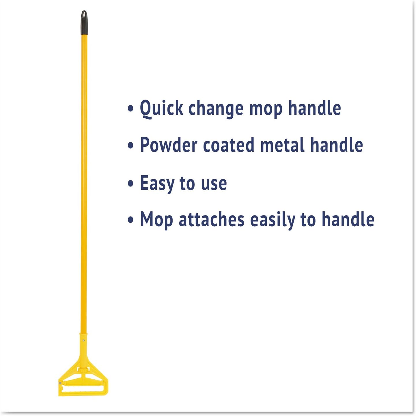 Boardwalk Quick Change plastic mop head handle with side latch 60-inchYellow