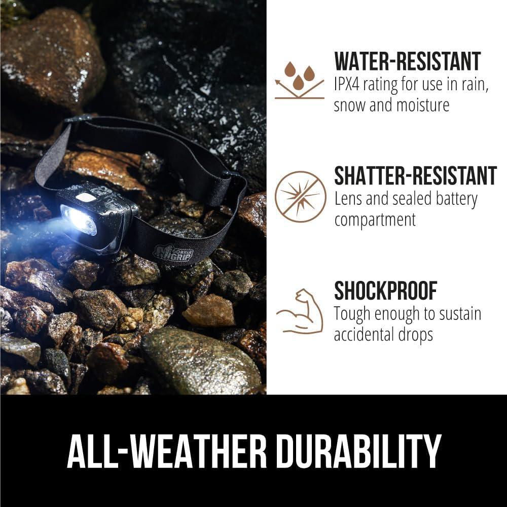 Gorilla Grip Ultra Bright Headlamp with 7 Modes