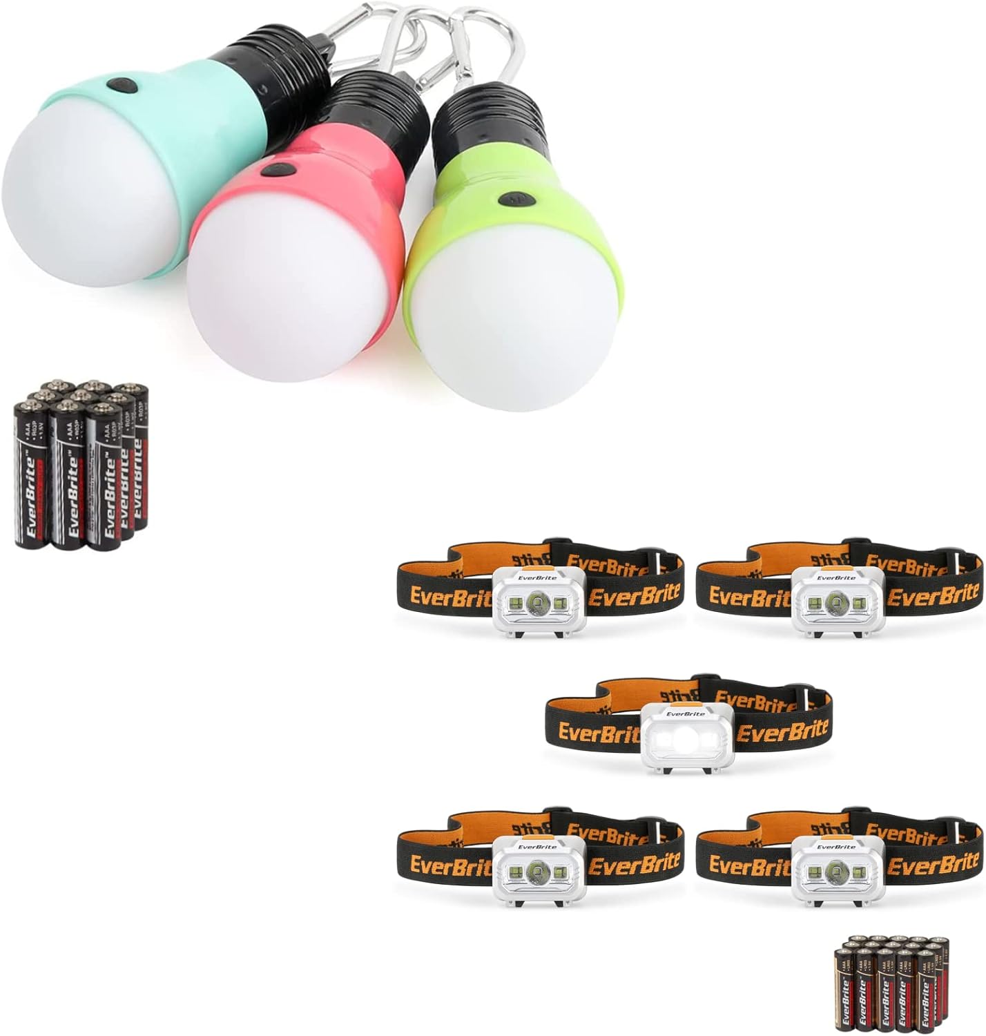 3-Piece Camping Lights 5-Pack LED Headlamps