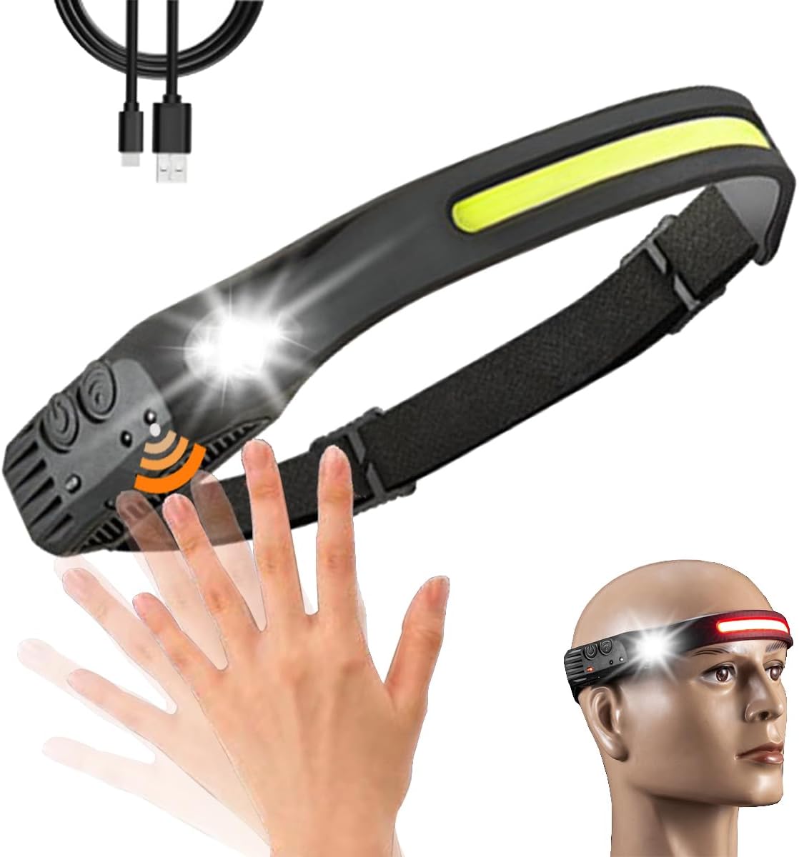 EzoLife Rechargeable Headlamp Red Light 230 Wide Beam