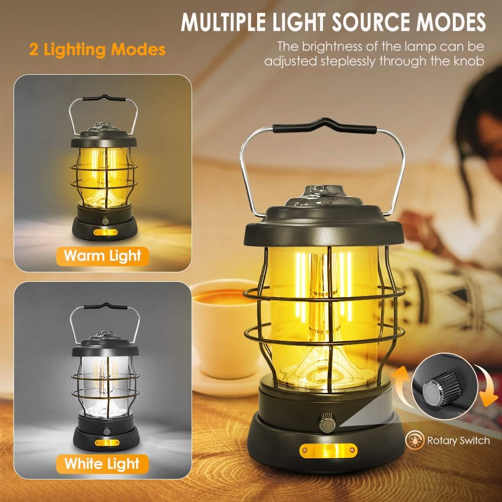 UniqueFire Rechargeable Emergency Camp Lantern 1500LM Dimmable LED Lantern Waterproof High Brightness