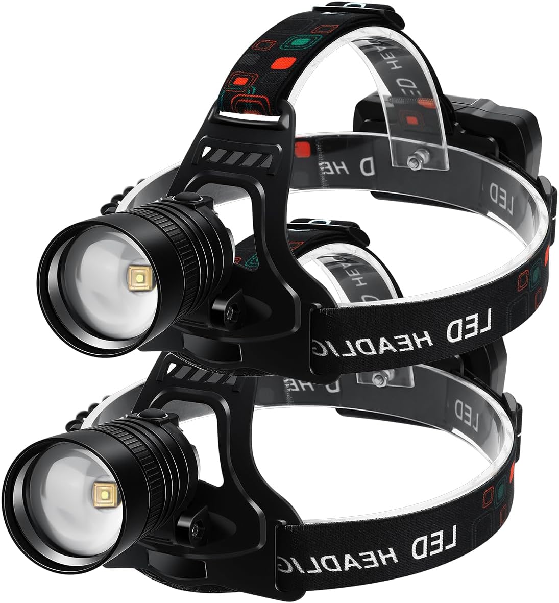 Bailinghai LED Rechargeable Headlamp 100000 Lumens 90Adjustable for Camping Hiking