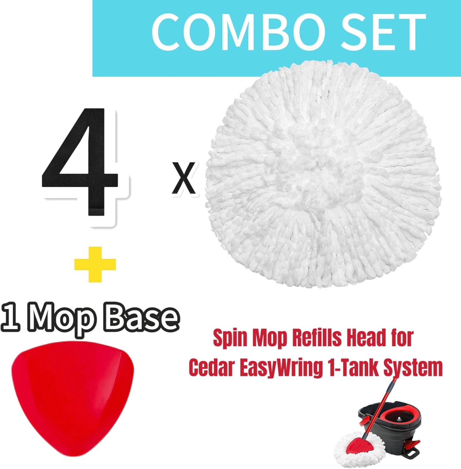 Durable Spin Mop Heads for EasyWring 1-Tank System