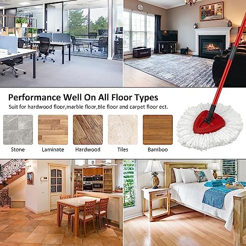 O-Ceda Spin Mop Replaceable Heads Handle Base Set