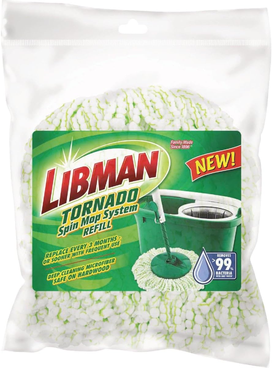 Libman Tornado Spin Microfiber Mop Refill Premium Mopping Set