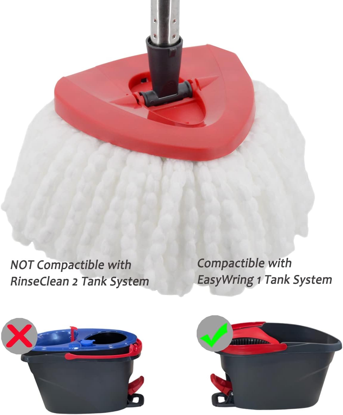 5-Pack Spin Mop Heads - High-Quality Microfiber for Easy Cleaning
