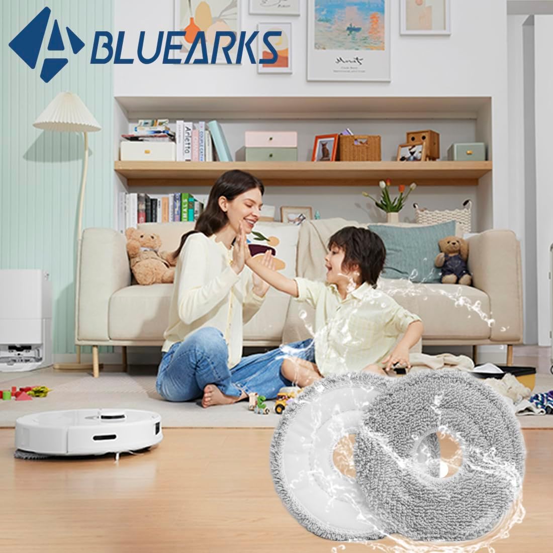 6Pcs Mop Pads Replacement for Robot Vacuum Layered Water Locking Design