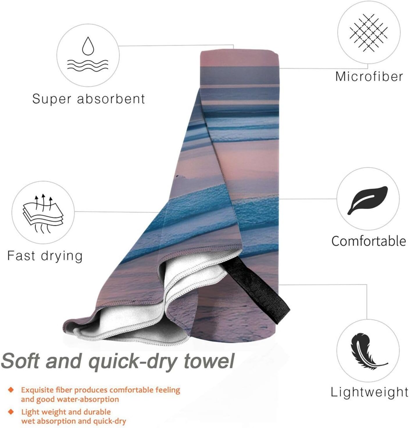 Sunset Beach Print Speedy Towel