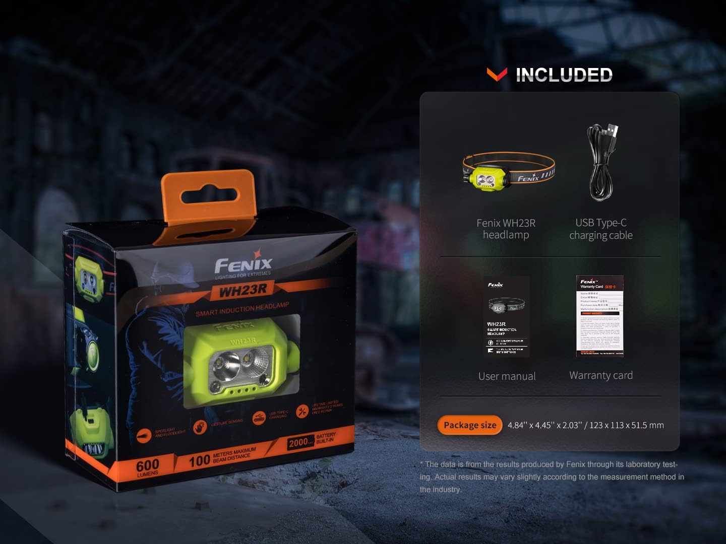 Fenix WH23R 600 Lumen USB Rechargeable Gesture Headlamp