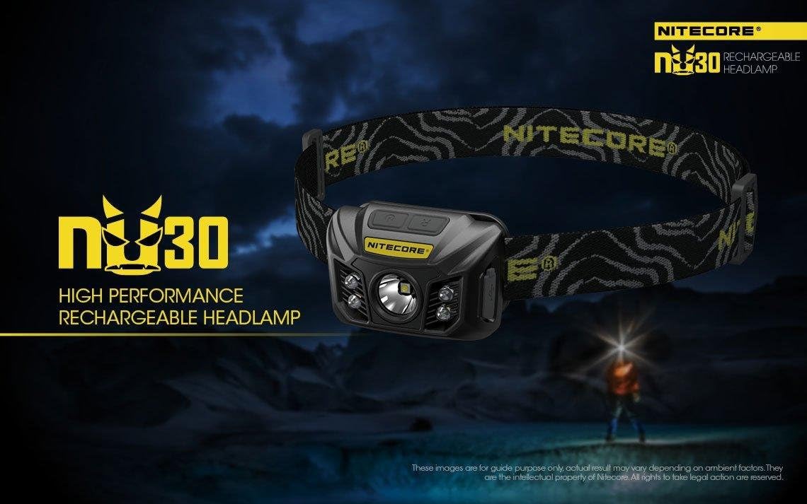 Nitecore NU30 Headlamp with Keychain 400 Lumens Lightweight