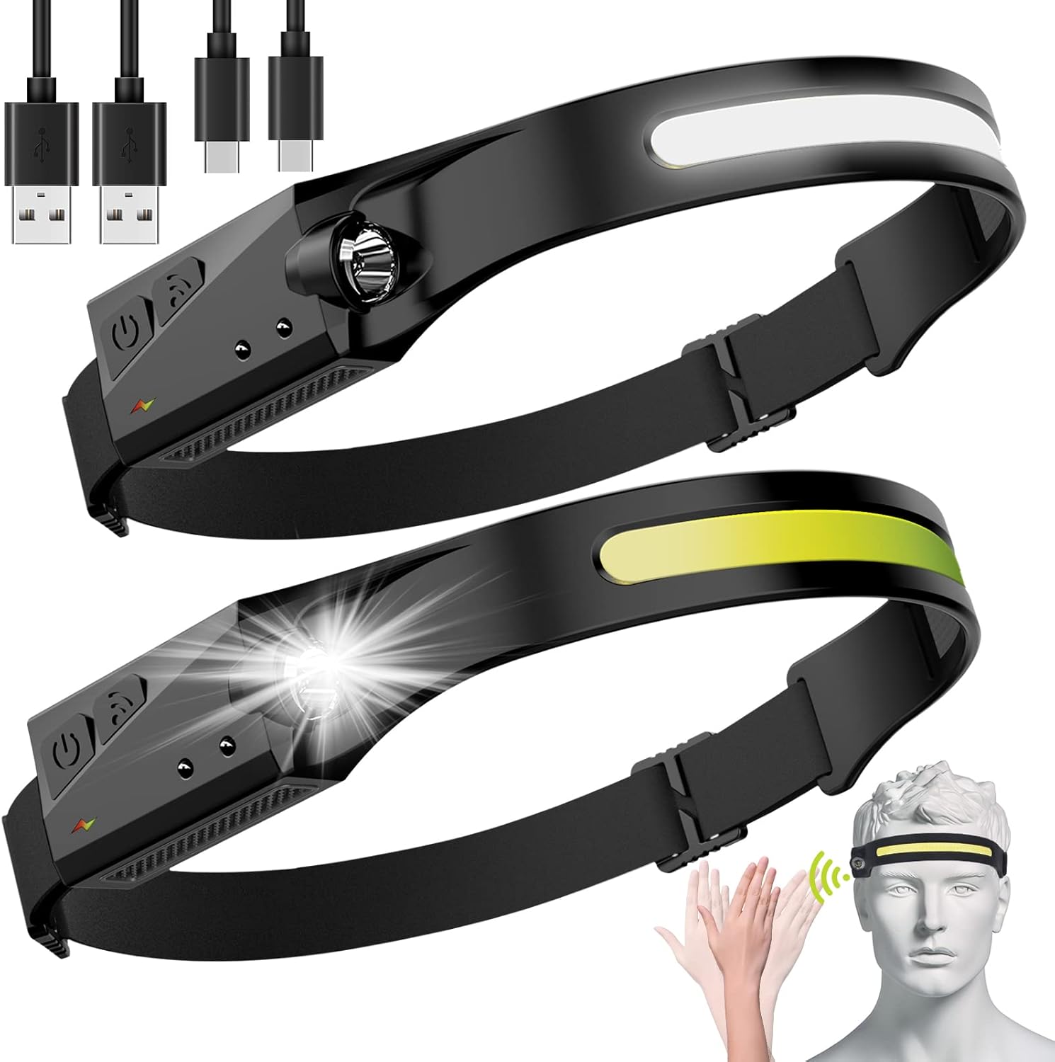 Avlxt Smart Rechargeable 230 LED Headlamp for Adults
