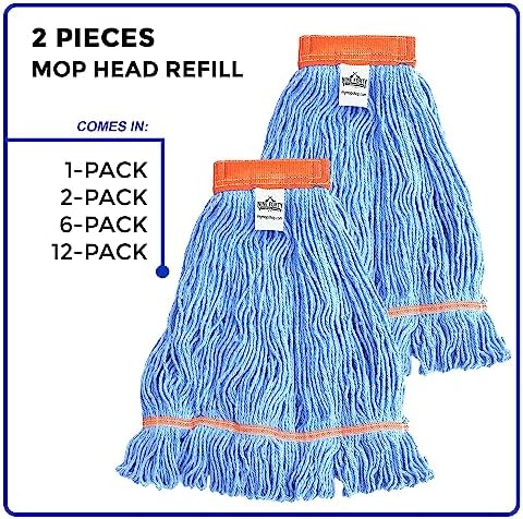 Durable Industrial Dry Mop Heads 20-Inch Loop Refill x6