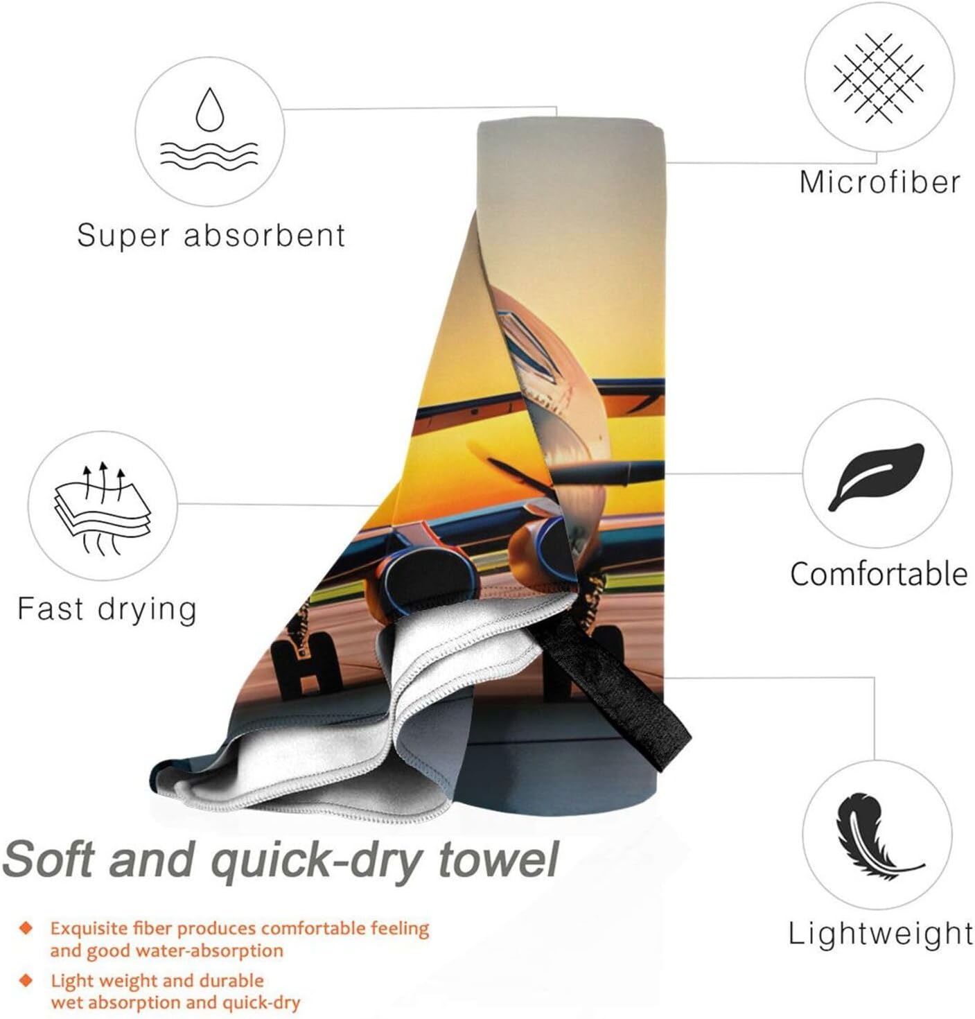 Aircraft Plane Sunset Quick Dry Towel