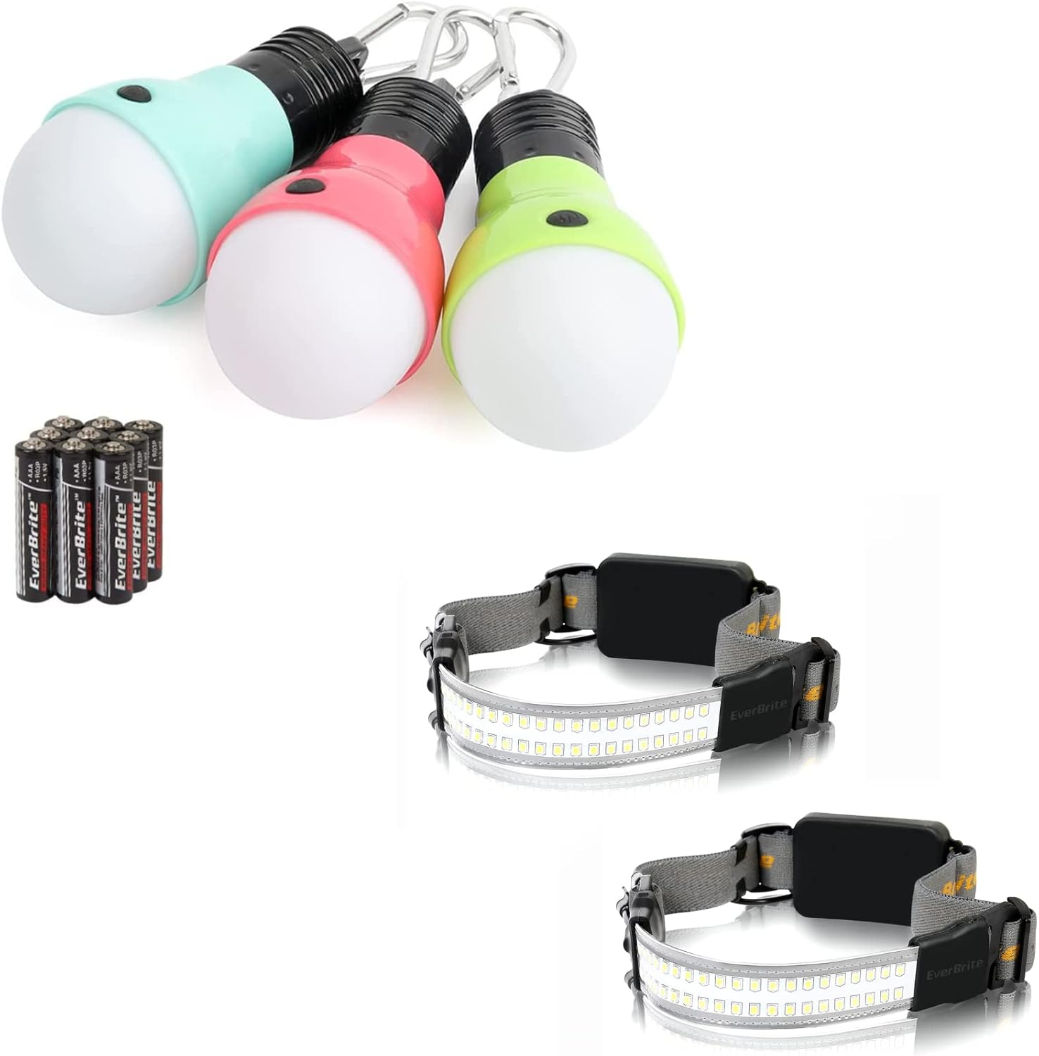 EverBrite 3-Pack Camping Lights 2-Pack Widebeam LED Headlamps