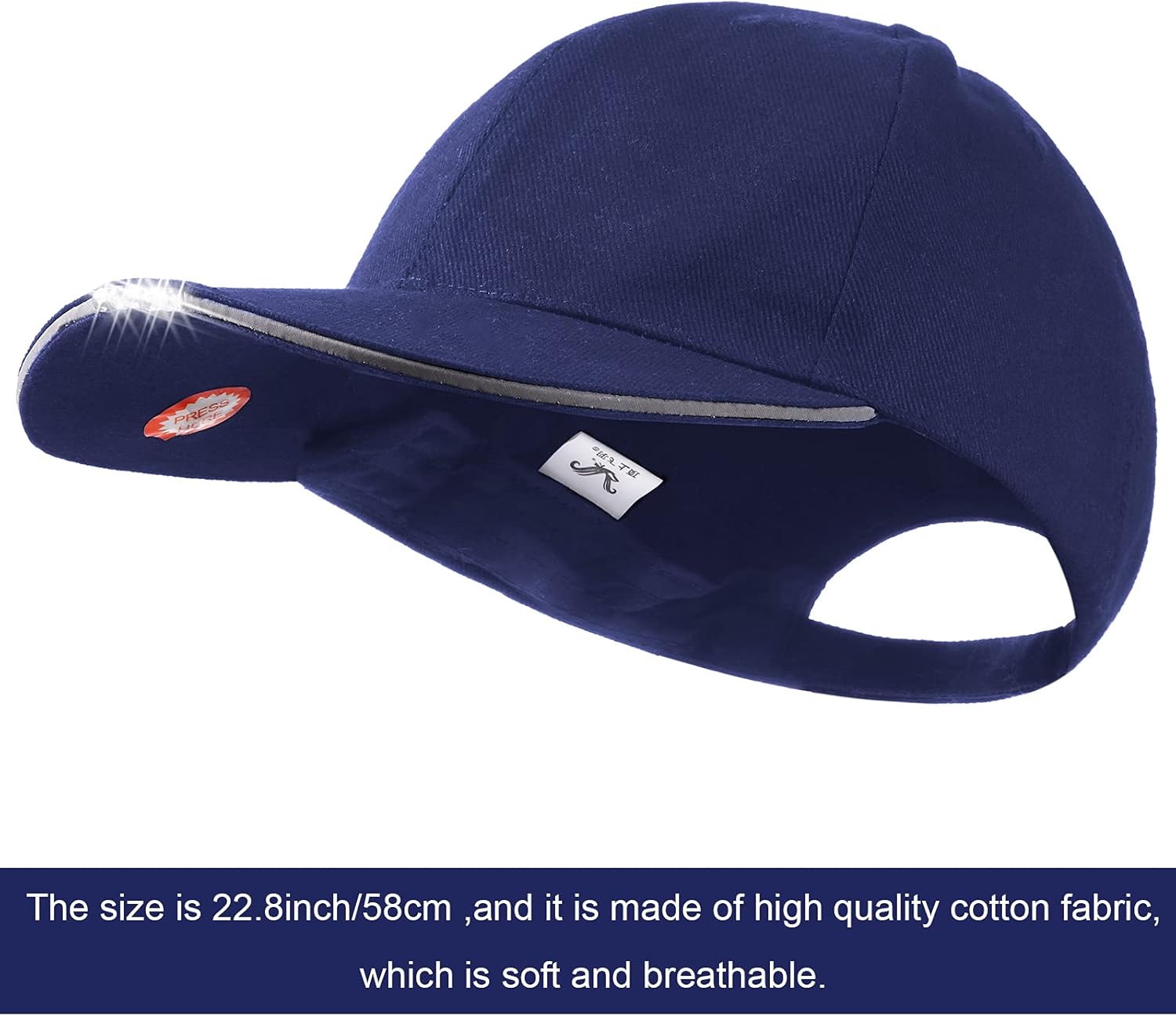 2-Piece LED Baseball Cap with Rechargeable Battery for Outdoor Use