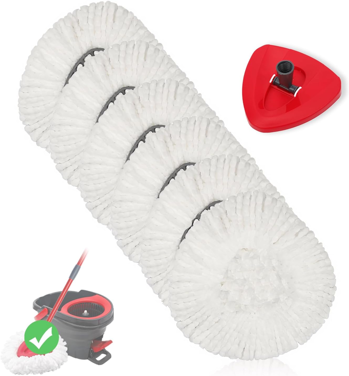 6-Piece Reusable Spin Mop Heads for EasyWring 1-Tank System