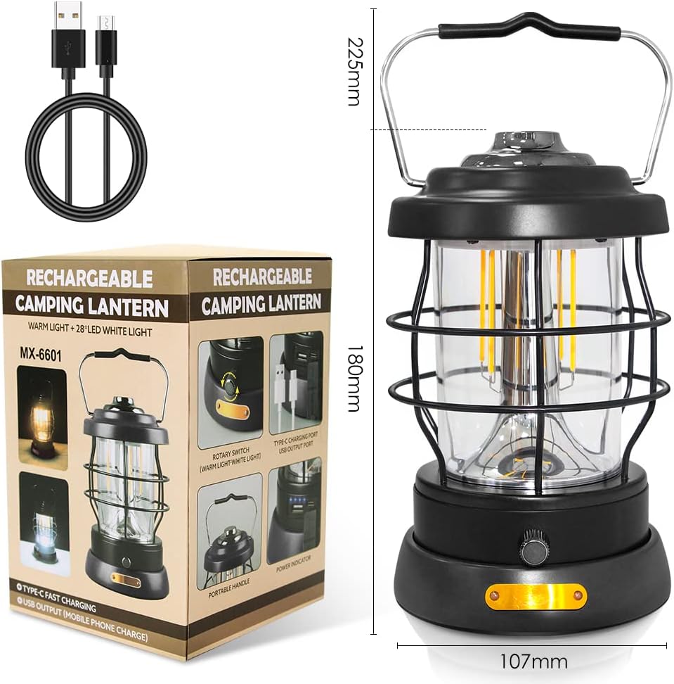 UniqueFire Rechargeable Emergency Camp Lantern 1500LM Dimmable LED Lantern Waterproof High Brightness