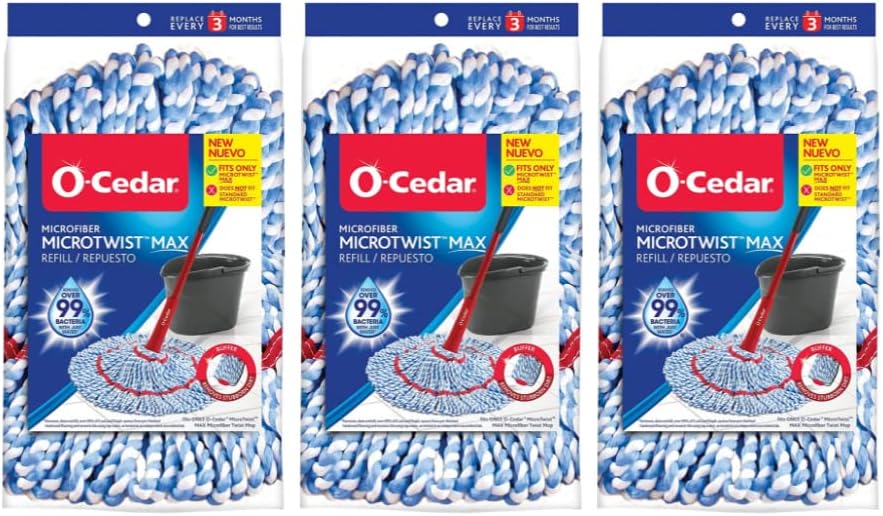O-Cedar MicroTwist Microfiber Twist Mop Refill Pack of 3