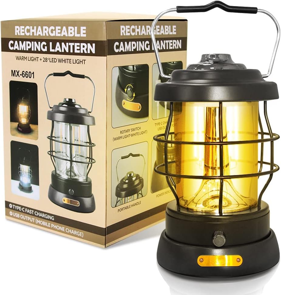 UniqueFire Rechargeable Emergency Camp Lantern 1500LM Dimmable LED Lantern Waterproof High Brightness