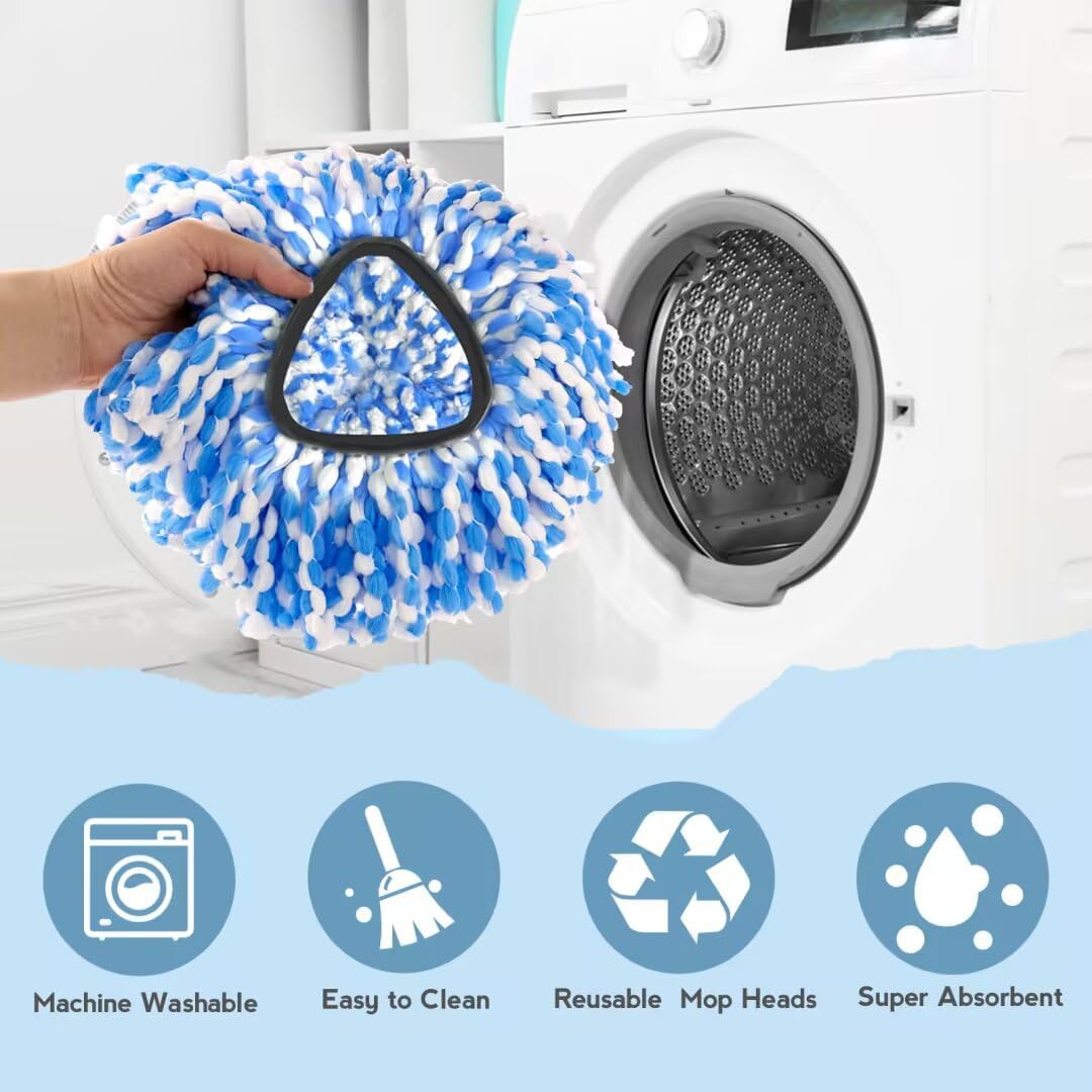 Spin Mop Replacement Head 3 Pack for Rinseclean 2-Tank System