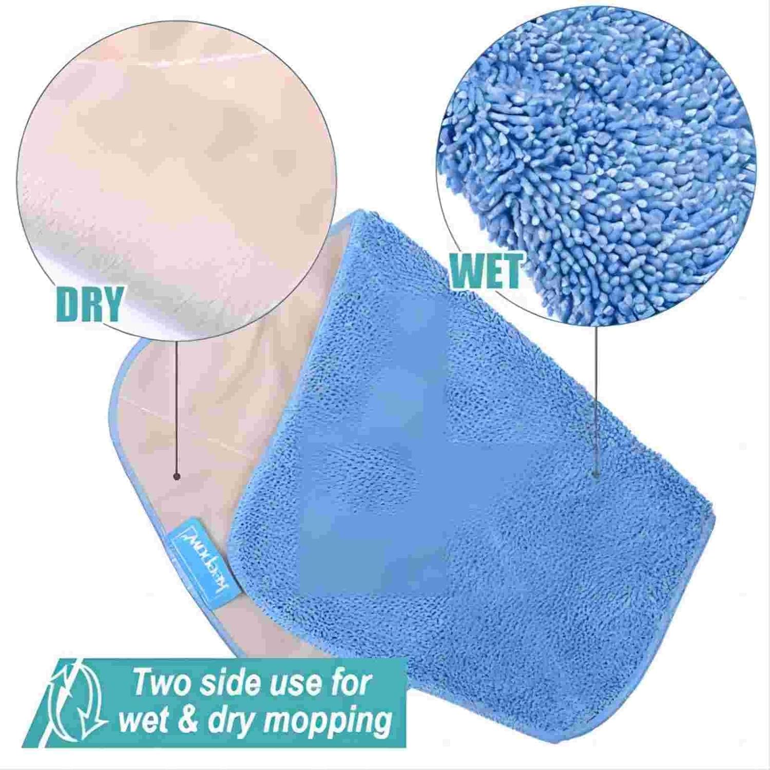 KEEPOW Microfiber Mop Refill Double Sides for Wet Dry Washable Professional Use