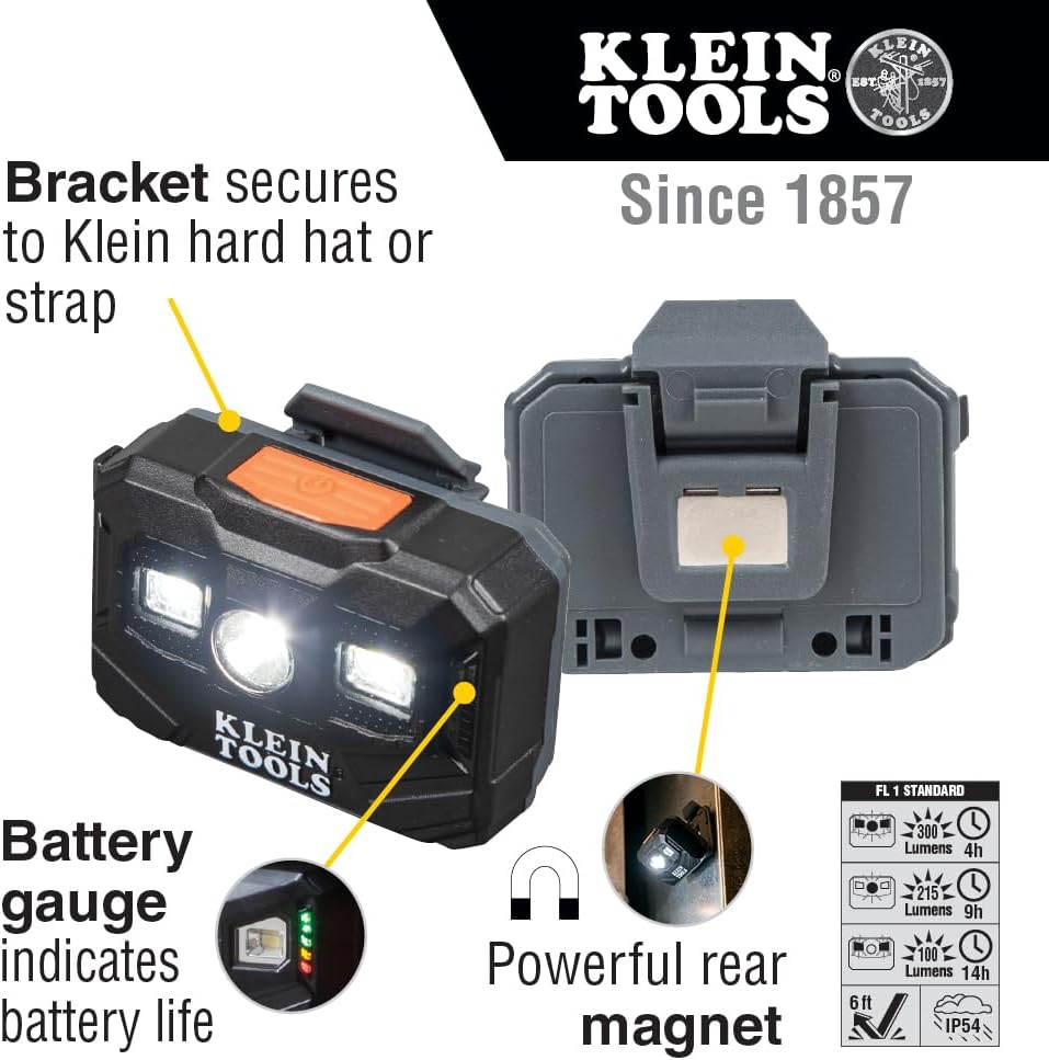 Klein Tools 80079 Headlamp Kit Rechargeable Magnetic