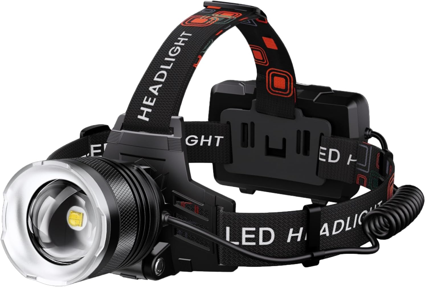 IPX7 Waterproof Rechargeable Headlamp with 90 Adjustability