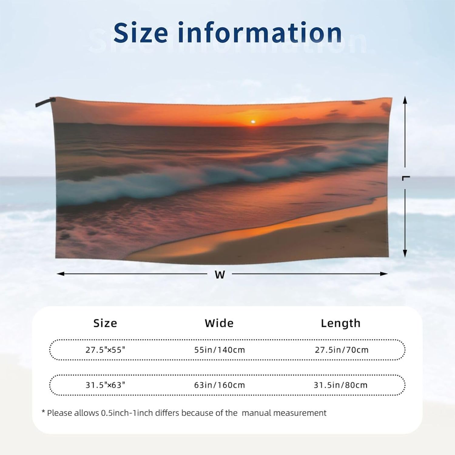 Sunset at the Beach Print Quick Dry Towel