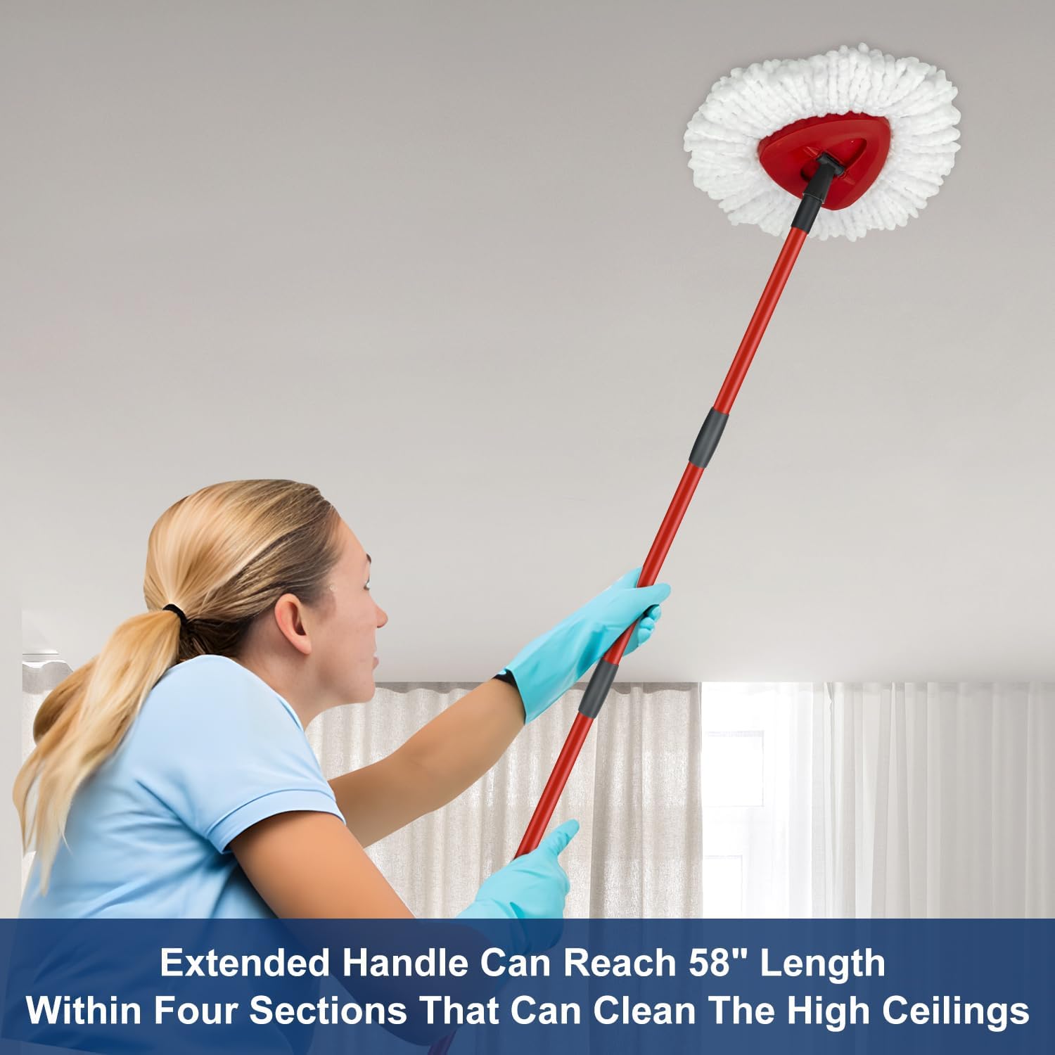 O-Ceda Spin Mop Replaceable Heads Handle Base Set