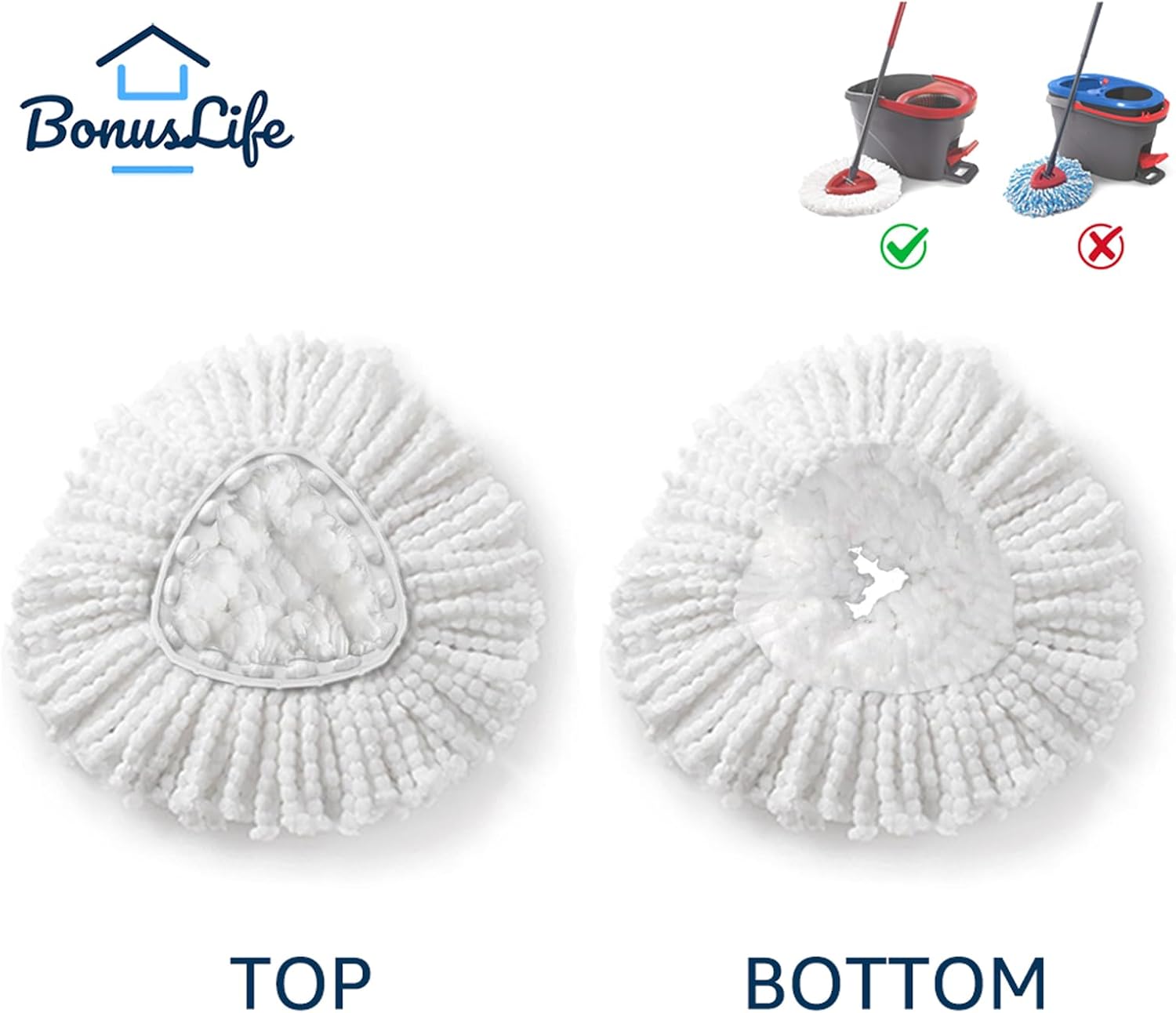 Bonus Life Microfiber Mop Refill for O-Ceda EasyWrin 1-Tank System