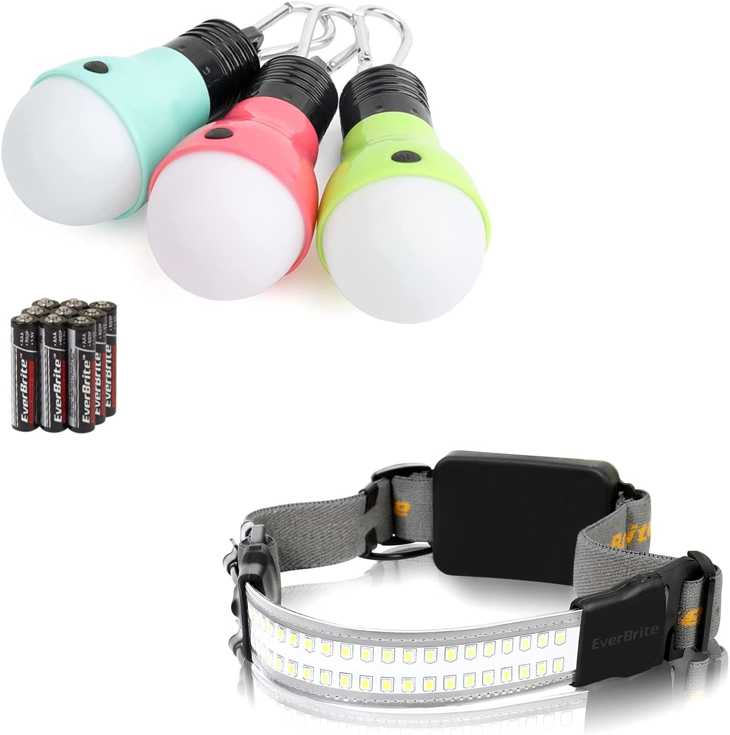 EverBrite 3-Pack Camping Lights and LED Headlamp
