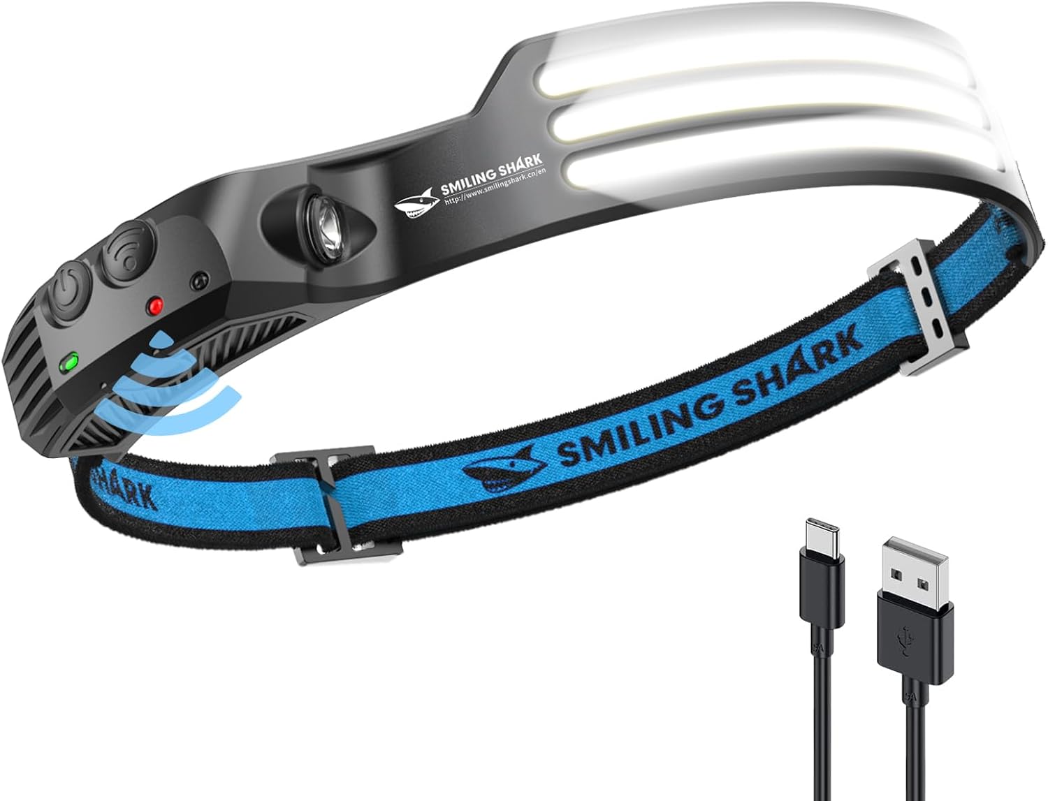 Bright Waterproof Headlamp by Smiling Shark