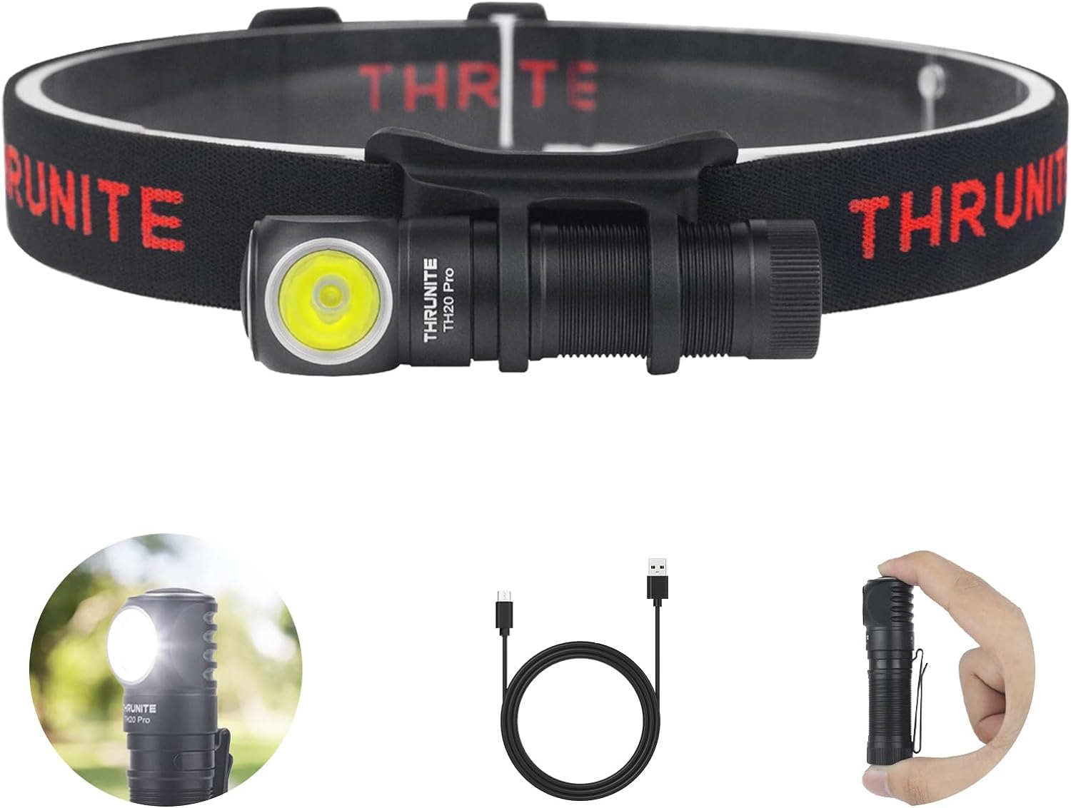 Bright Durable Super Duty Headlamp - 1010 Lumens 141m Beam Rechargeable Waterproof