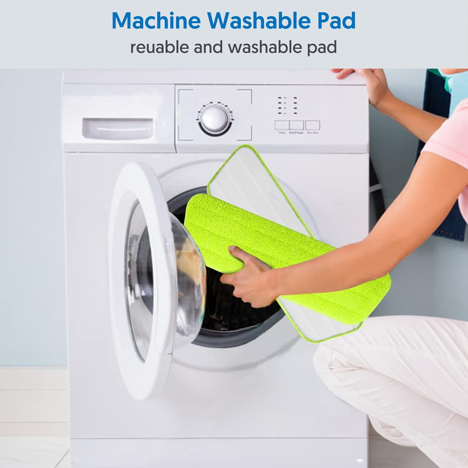 7-Piece Reusable Microfiber Mop Pads for Swiffer PowerMop 153x51in Square