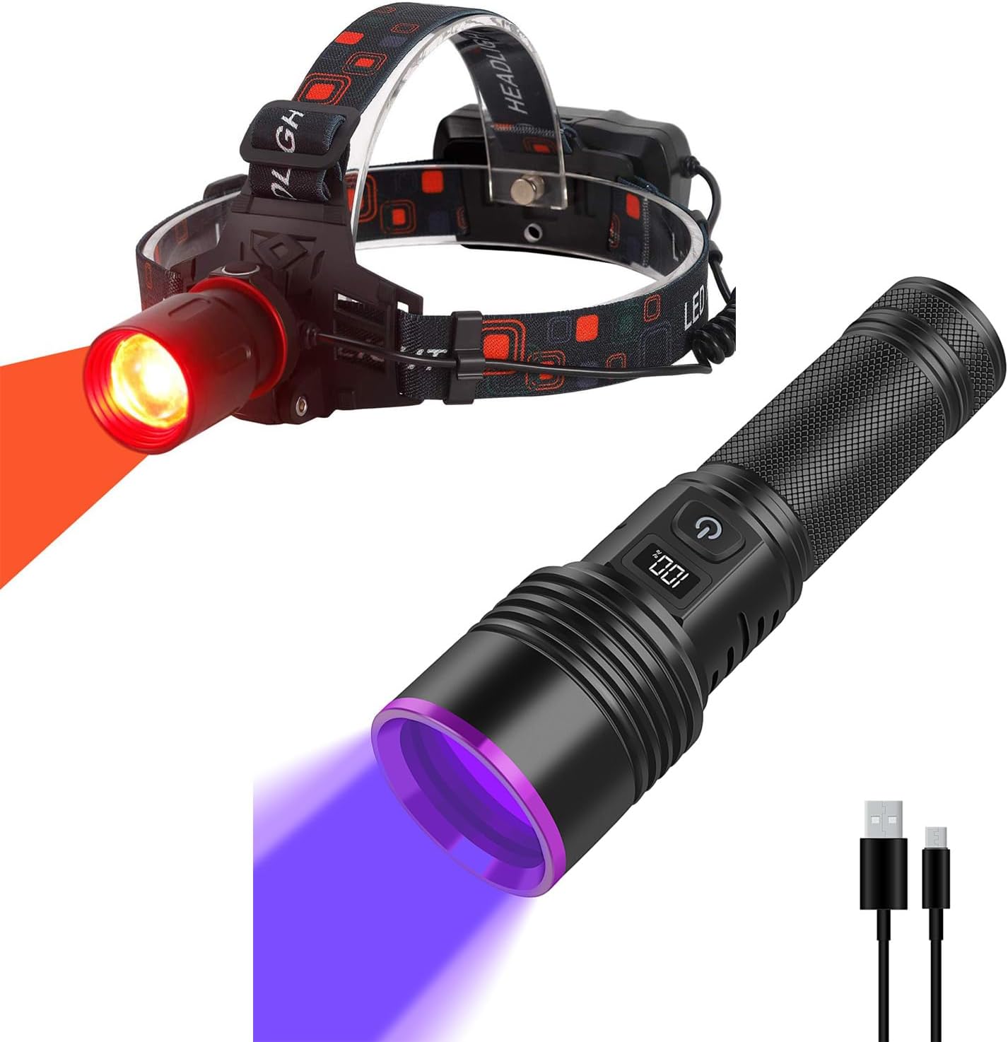 600 Lumens Red Headlamp