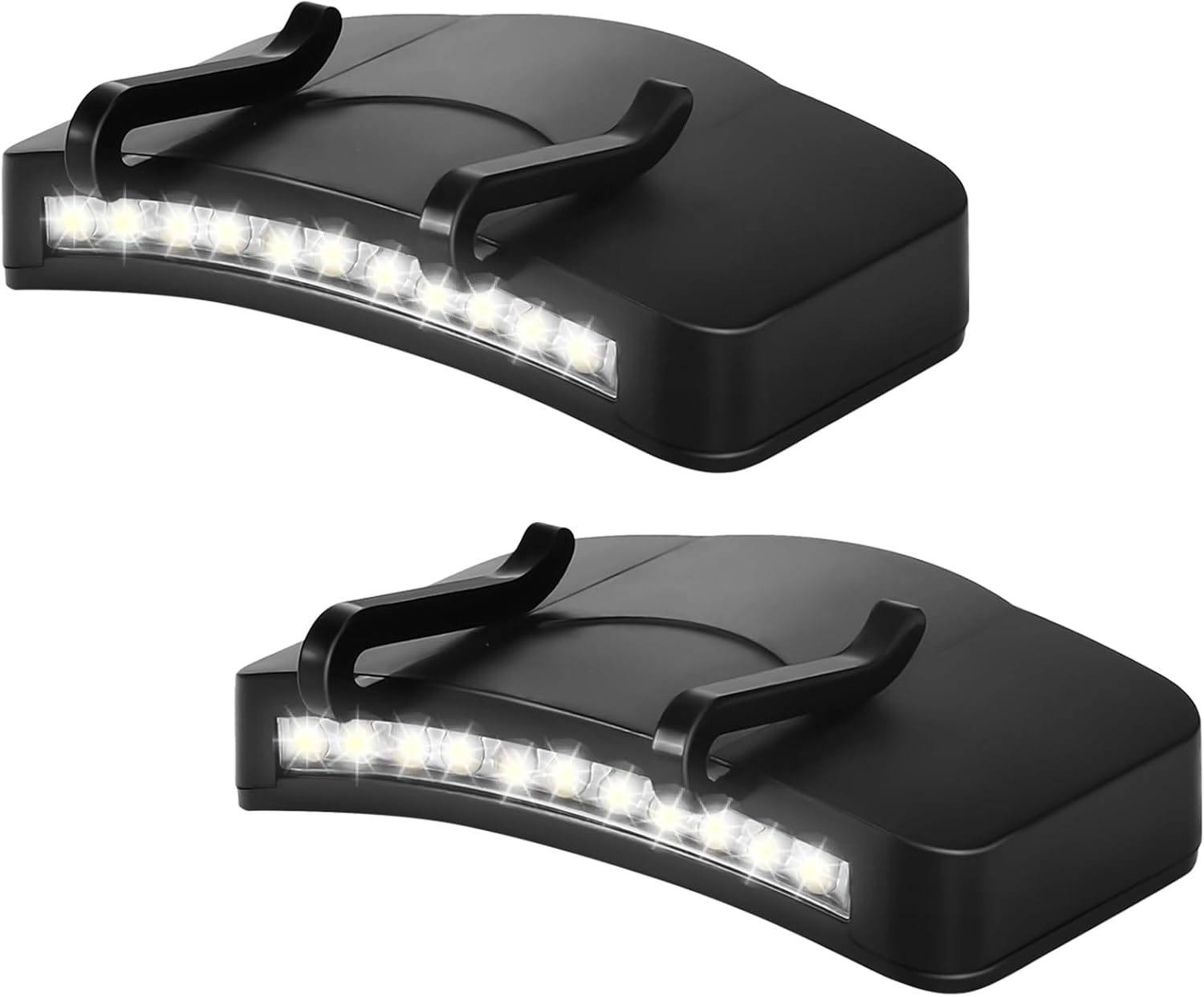 Mudder 2-Piece Battery-Operated LED Hat Clip Lights