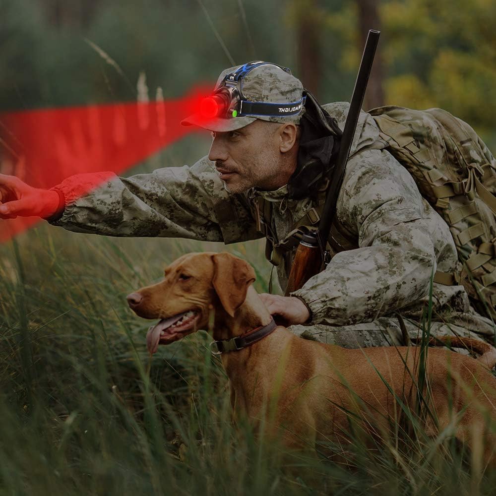 WindFire Bright Red Headlamp - Super Bright Red Light Hunt Mode Rechargeable