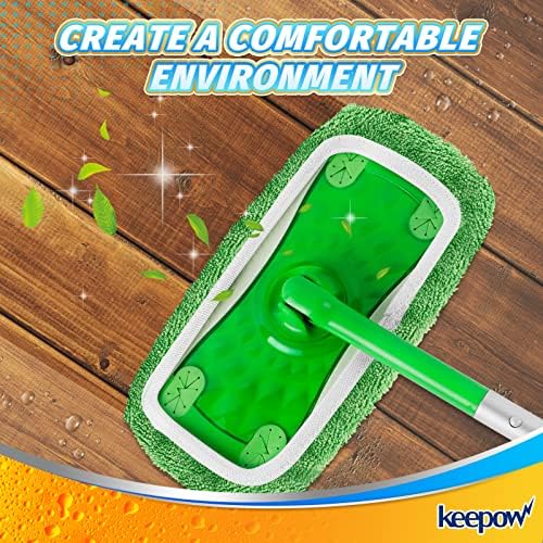 KEEPOW Reusable Wet Pads Swiffer Mop Compatible 4-Pack