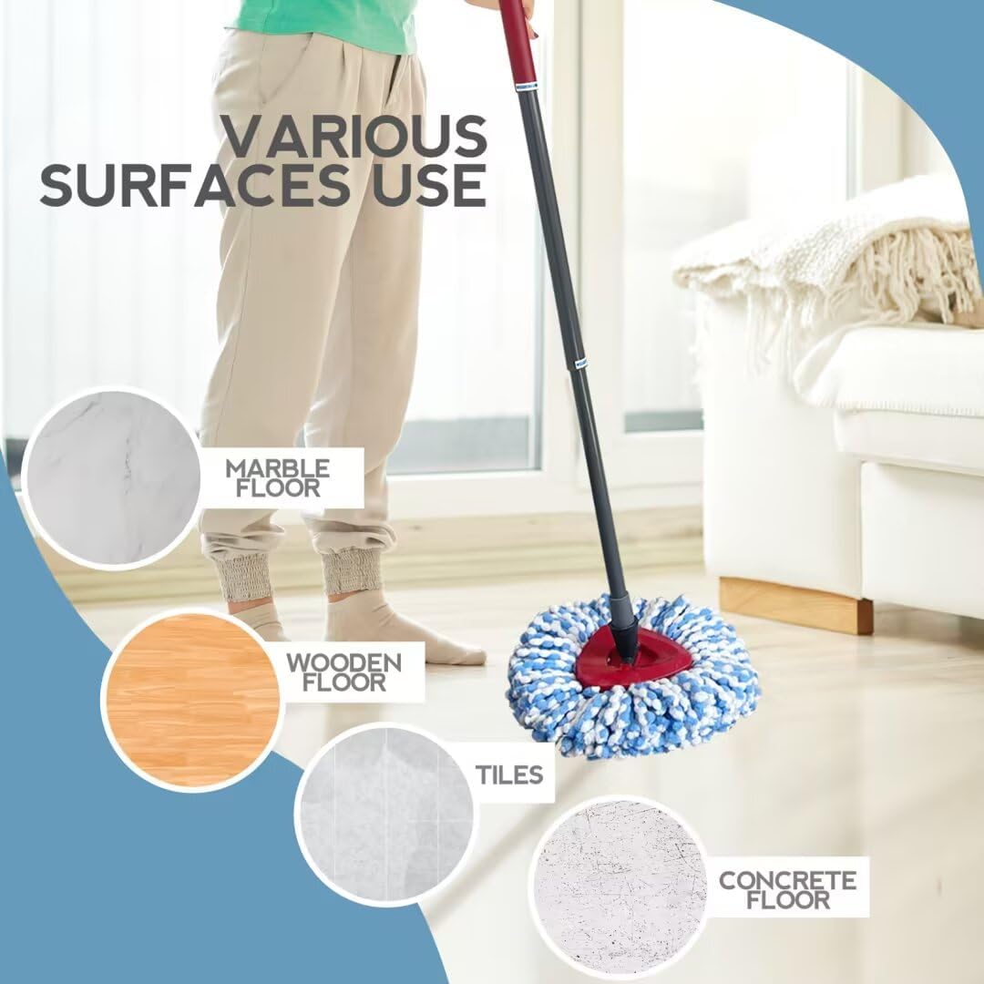 Spin Mop Replacement Head 3 Pack for Rinseclean 2-Tank System