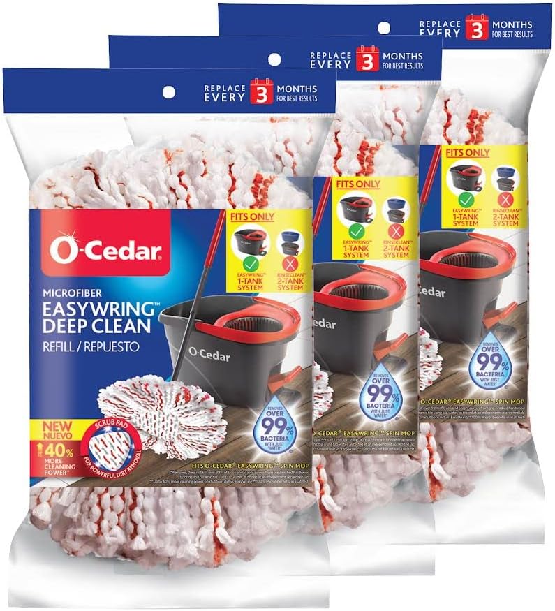 O-Cedar EasyWring Deep Clean Mop Head Set Pack of 3