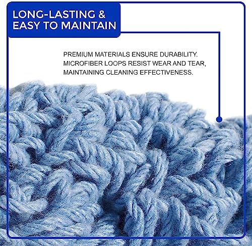 Durable Industrial Dry Mop Heads 20-Inch Loop Refill x6