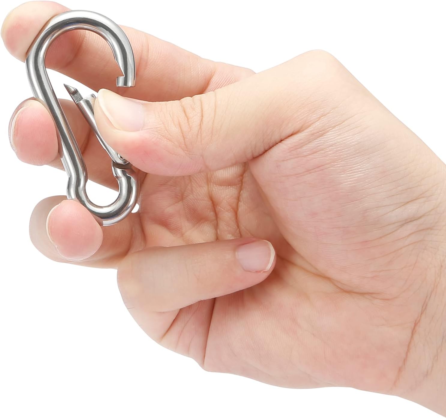Sprookber 304 Stainless Steel Spring Snap Hook Carabiner Set of 6