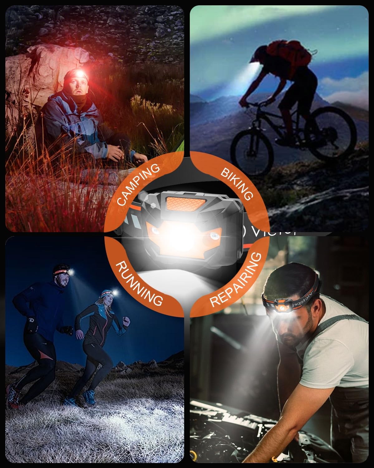 Victoper 4-Modes Red Headlamp