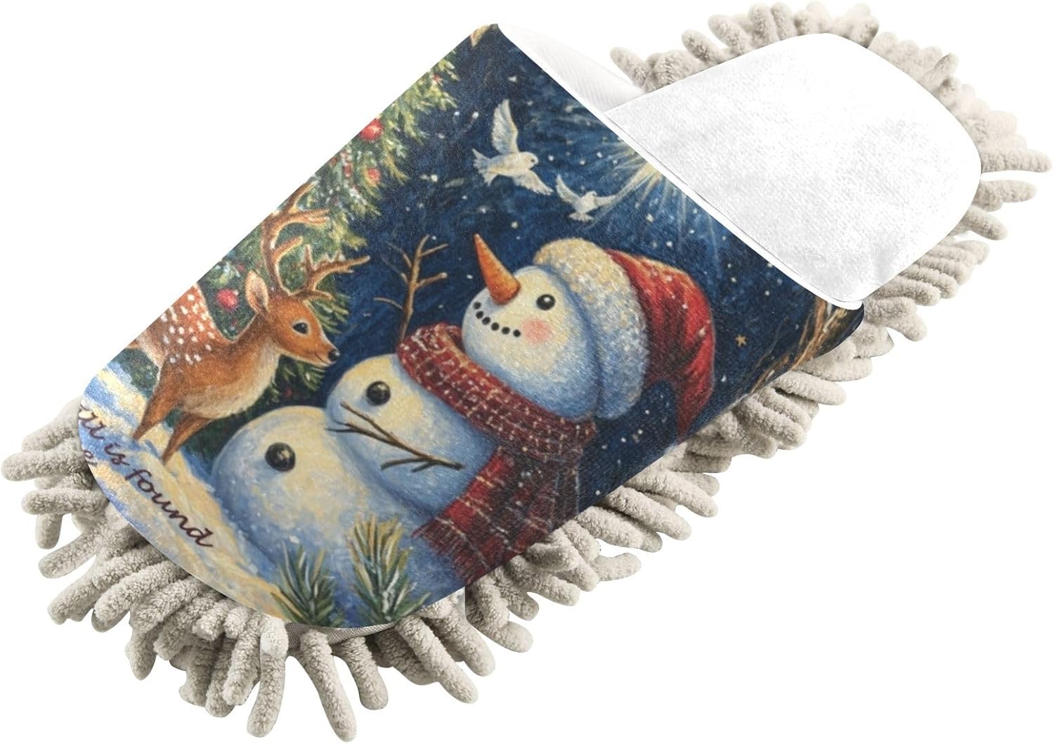 Running Bear Snowman Mop Slippers