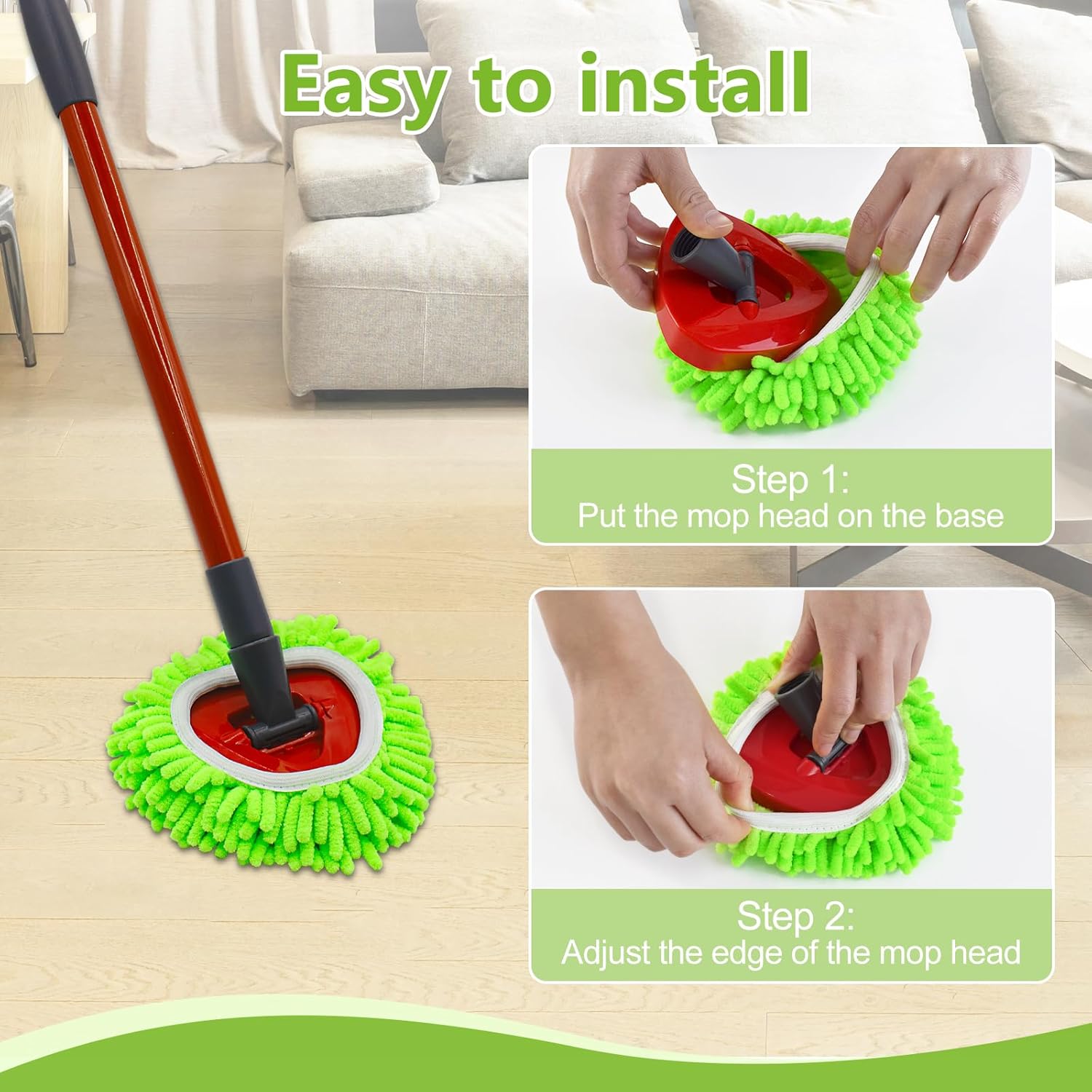 Aiyiried Mop Heads Replacement for Cedar RinseClean 2-Tank Spin Mop